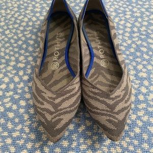 Rothys zebra print gray flats